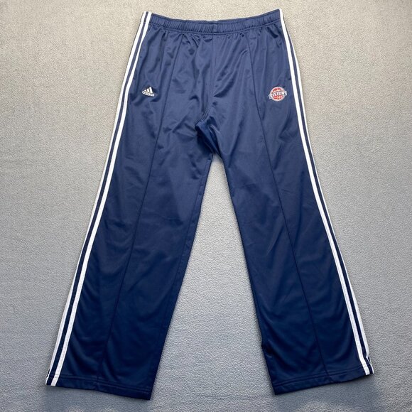 Men's Adidas DETROIT PISTONS Warmup Blue Pants Size XL,Drawstring,Pockets - Picture 1 of 11